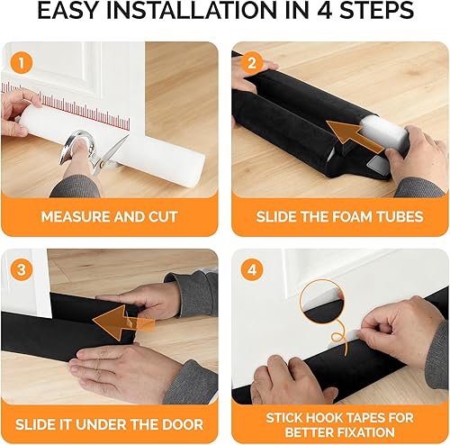 Miniatura 7 de fowong Tope de Corriente de Aire para Debajo de la Puerta de 30" a 36" Ajustable, Tope de Corriente de Aire para la Parte Inferior de la Puerta,