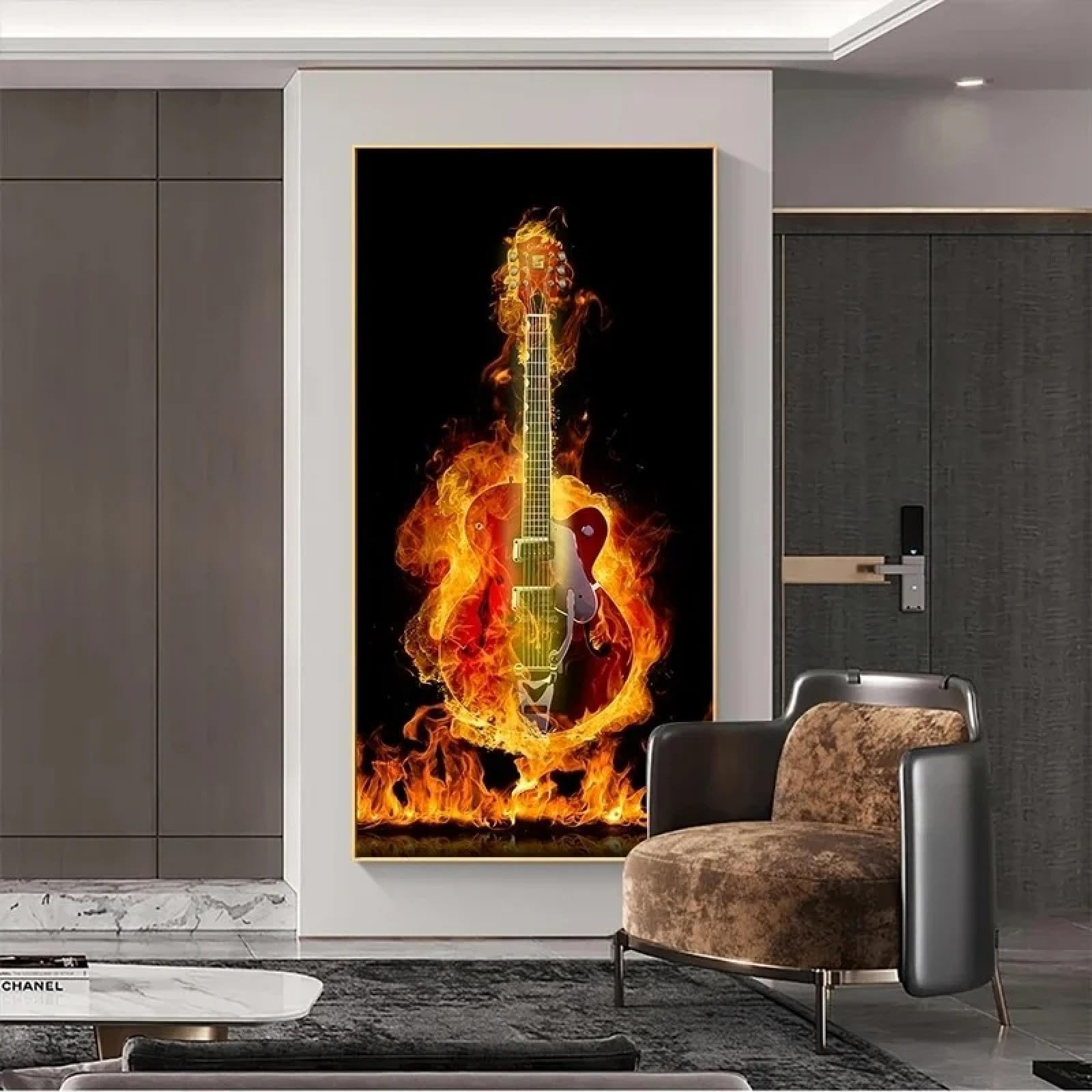 dsdsgog Stampe su tela Strumenti musicali per pittura su tela Chitarra elettrica Poster Stampe artistiche da parete per la decorazione del soggiorno Immagini 40x80 cm * 2 Senza cornice