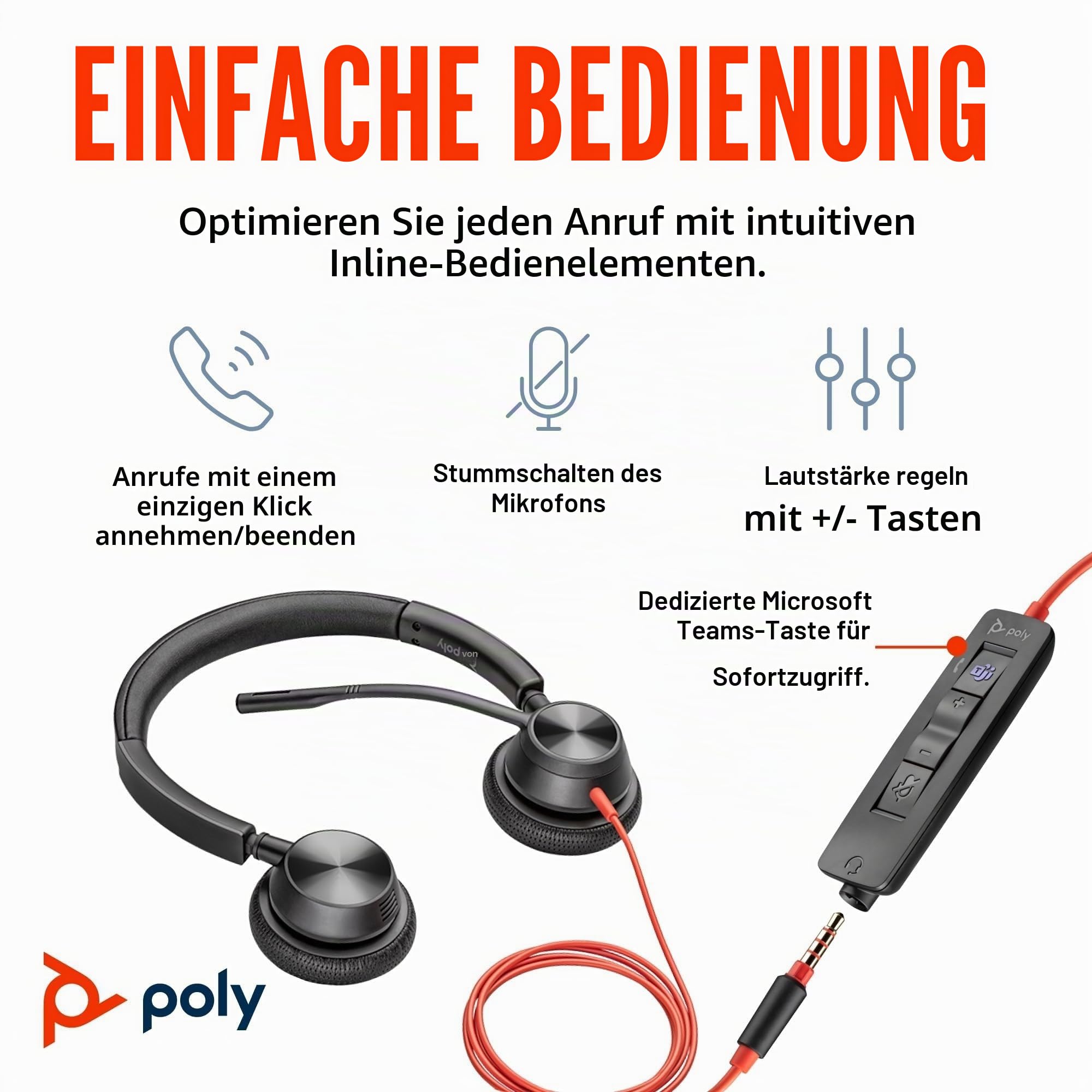 Poly Headset Blackwire C3325 Teams USB-A/C etail