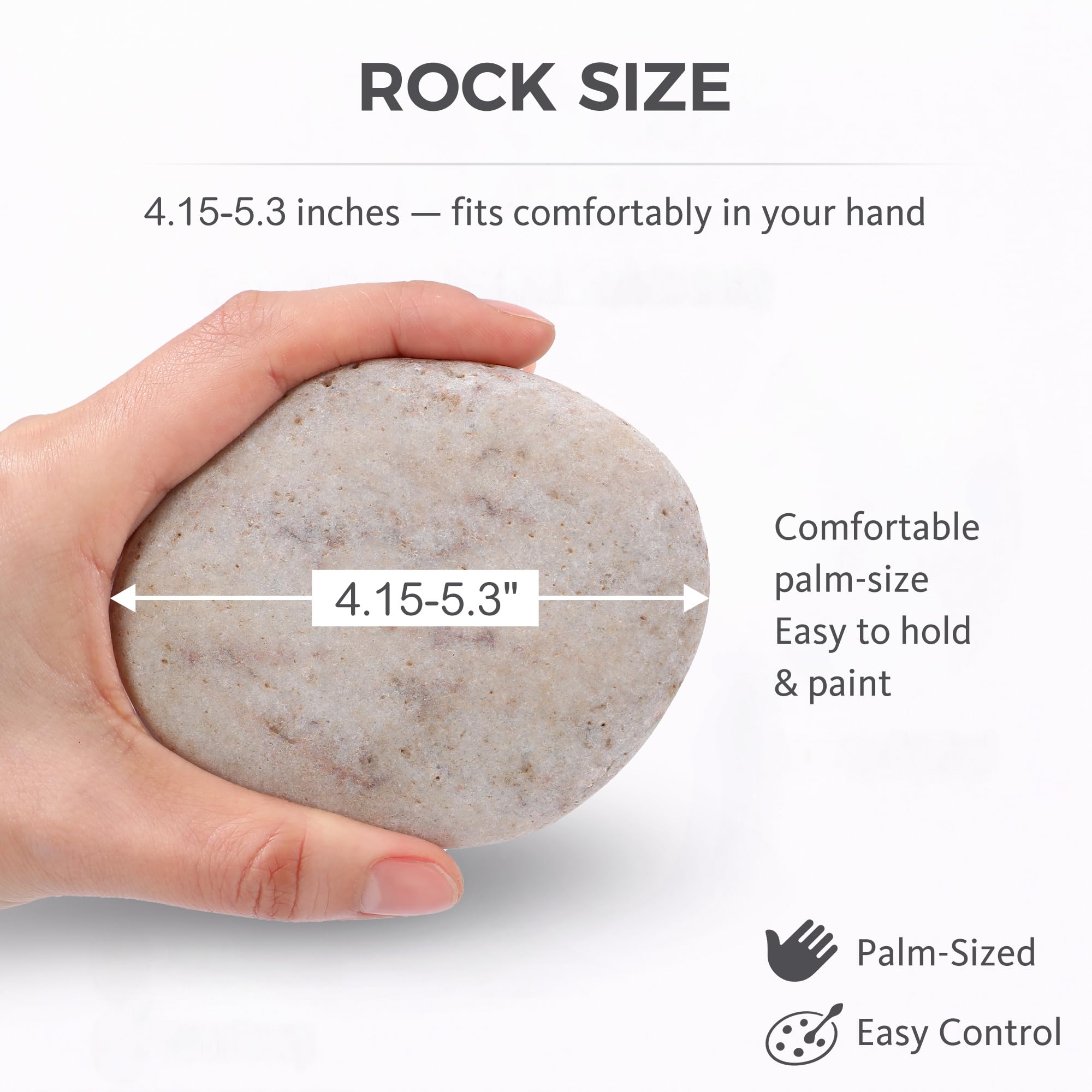 ROCART 12 szt. Bardzo Duże Gładkie Naturalne Kamienie Rzeczne do Malowania 10,5–13,5 cm, Płaskie Kamienie do Malowania i Rękodzieła, do Projektów Artystycznych, DIY i Pracowni Kreatywnych