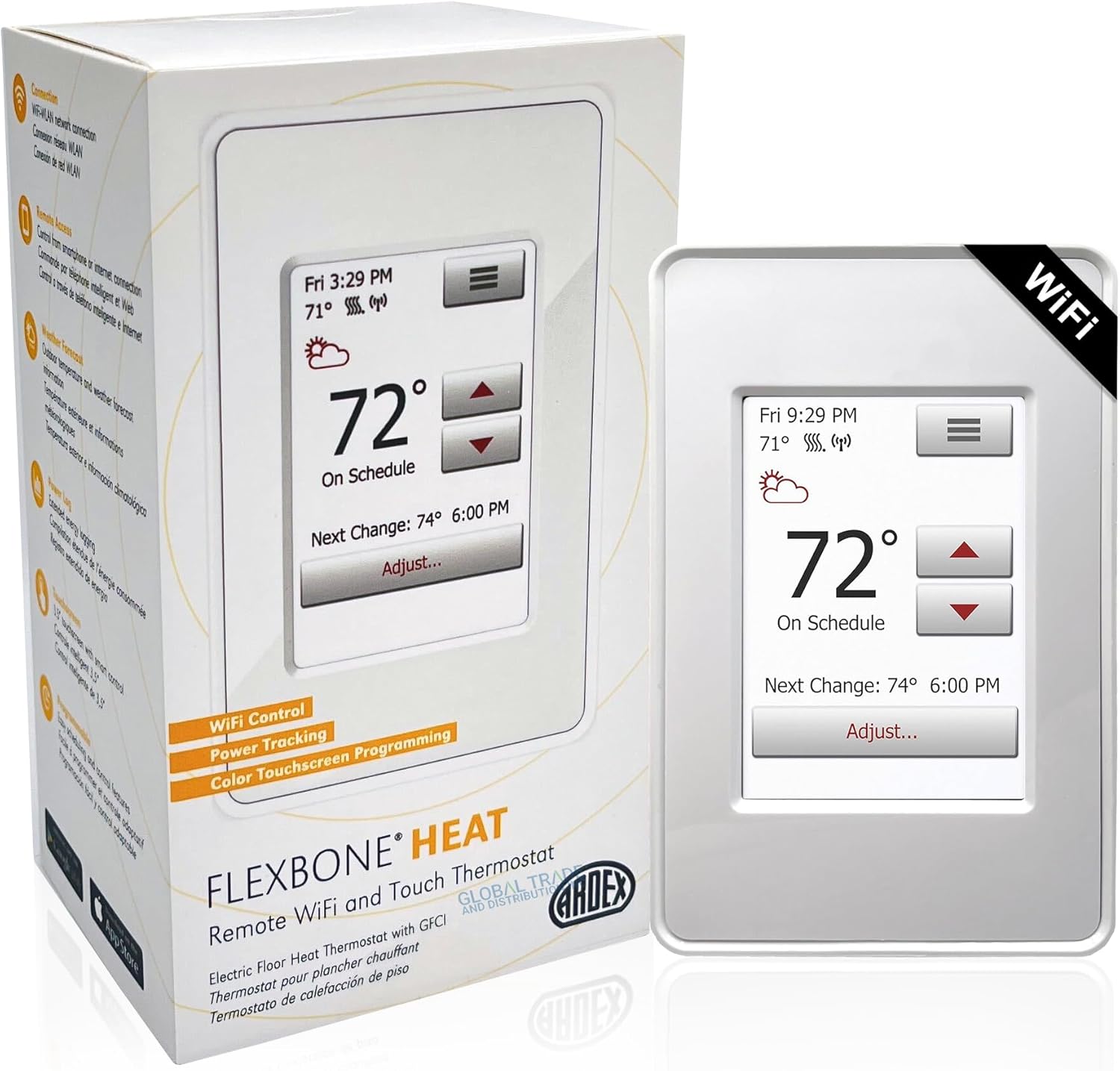 ARDEX FLEXBONE UH 930 WiFi Touchscreen Programmable Radiant Floor Heating Smart Thermostat for The Heated Floors 120V/240V