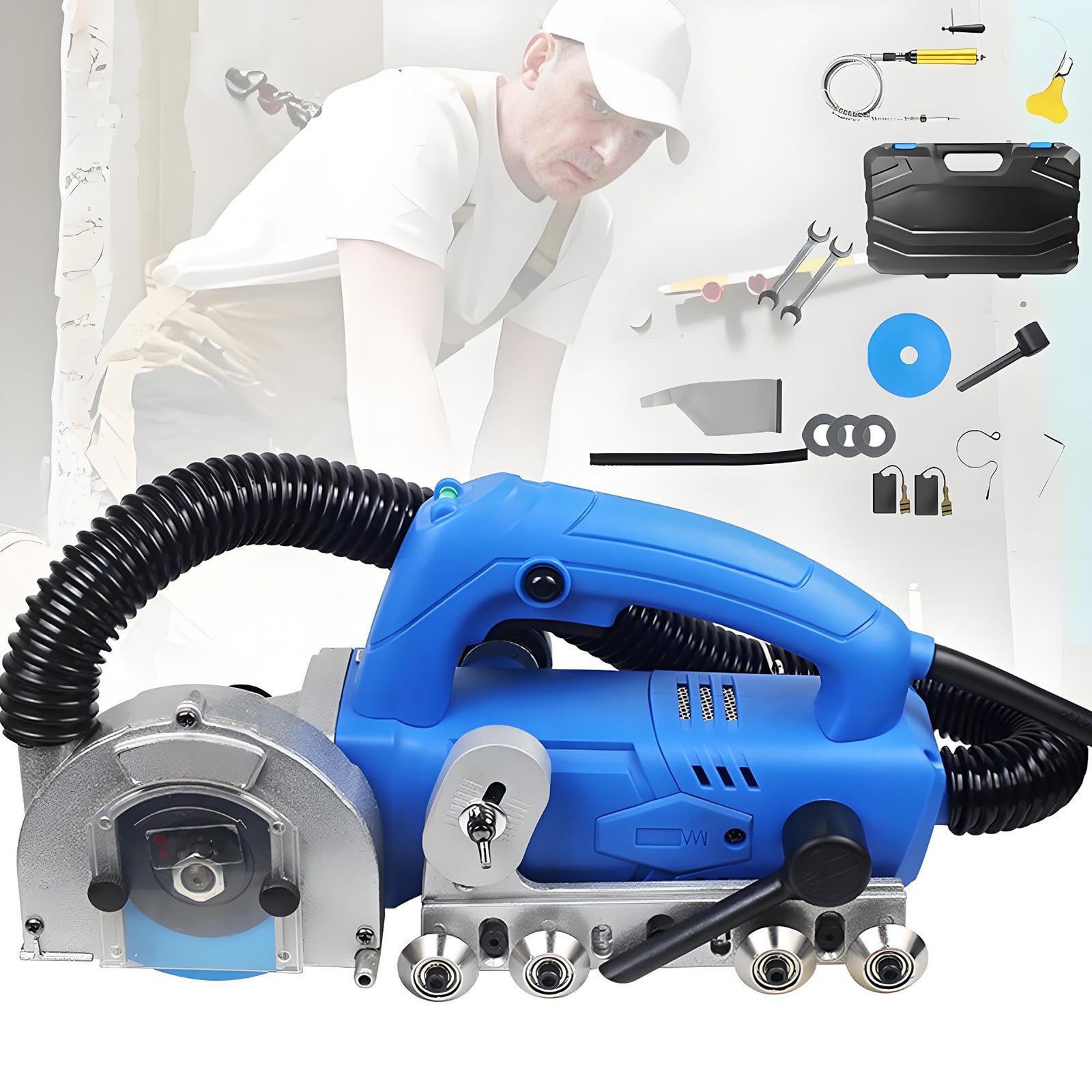 Máquina de Limpieza de Juntas de Azulejos eléctricos, Limpiador de Costura de baldosas de cerámica, Herramienta de Rebote automático para lechada, Ducha, Bañera, Piso de Azulejos - 1200W