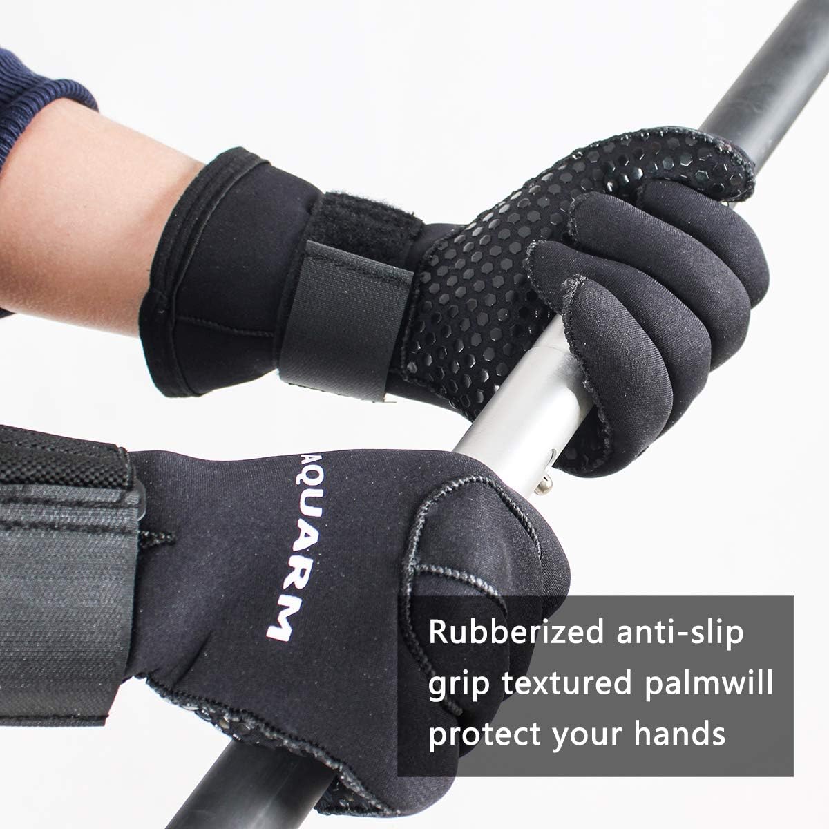 AQUARM Premium Diving Gloves - 3mm Neoprene Scuba Dive Gloves with Elastic Wrist Band and Skid Resistance Particles, Perfect Base Gloves for Men and Women (XS) : Sports & Outdoors