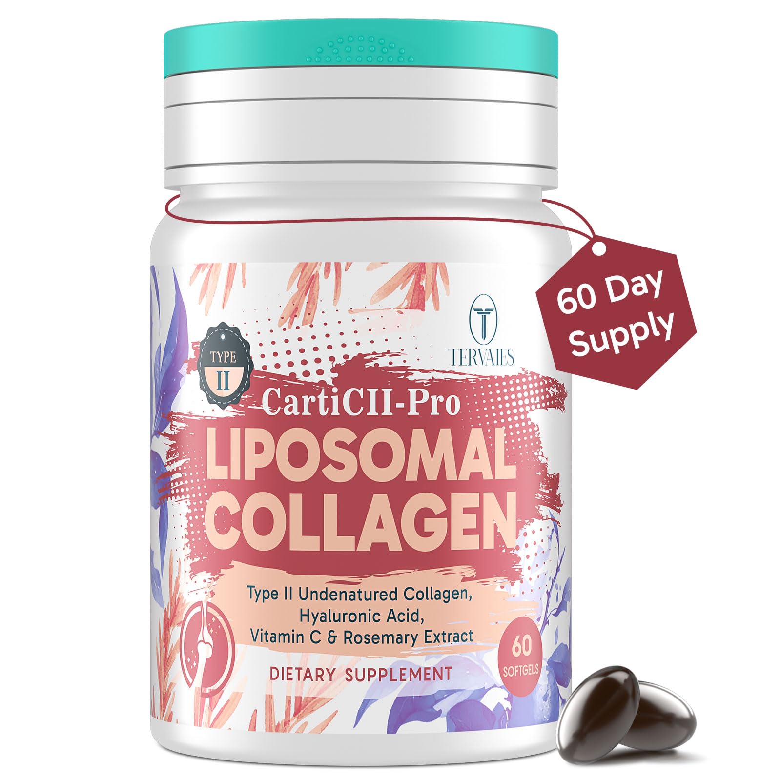 Liposomal Collagen with Undenatured Type 2 Collagen, 60 Softgels 60 Count (Pack of 1)