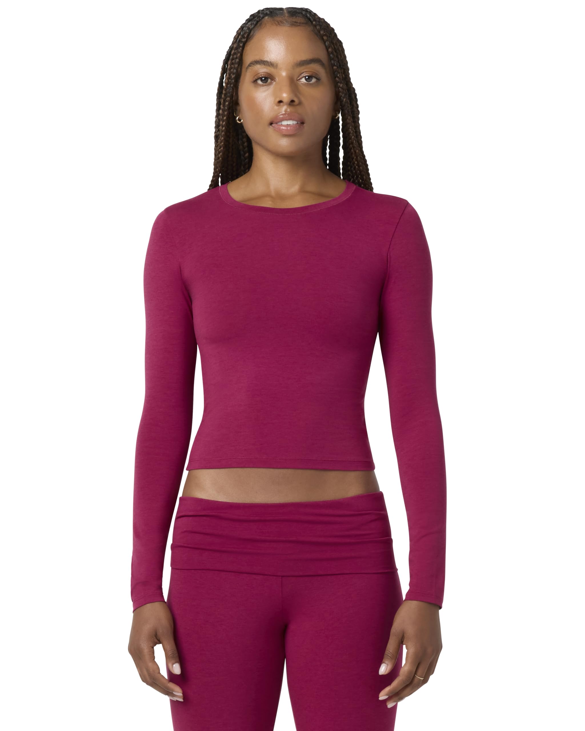 Florence By Mills Women's Bing Cherry Softie Cotton Long Sleeve Top, Xs
