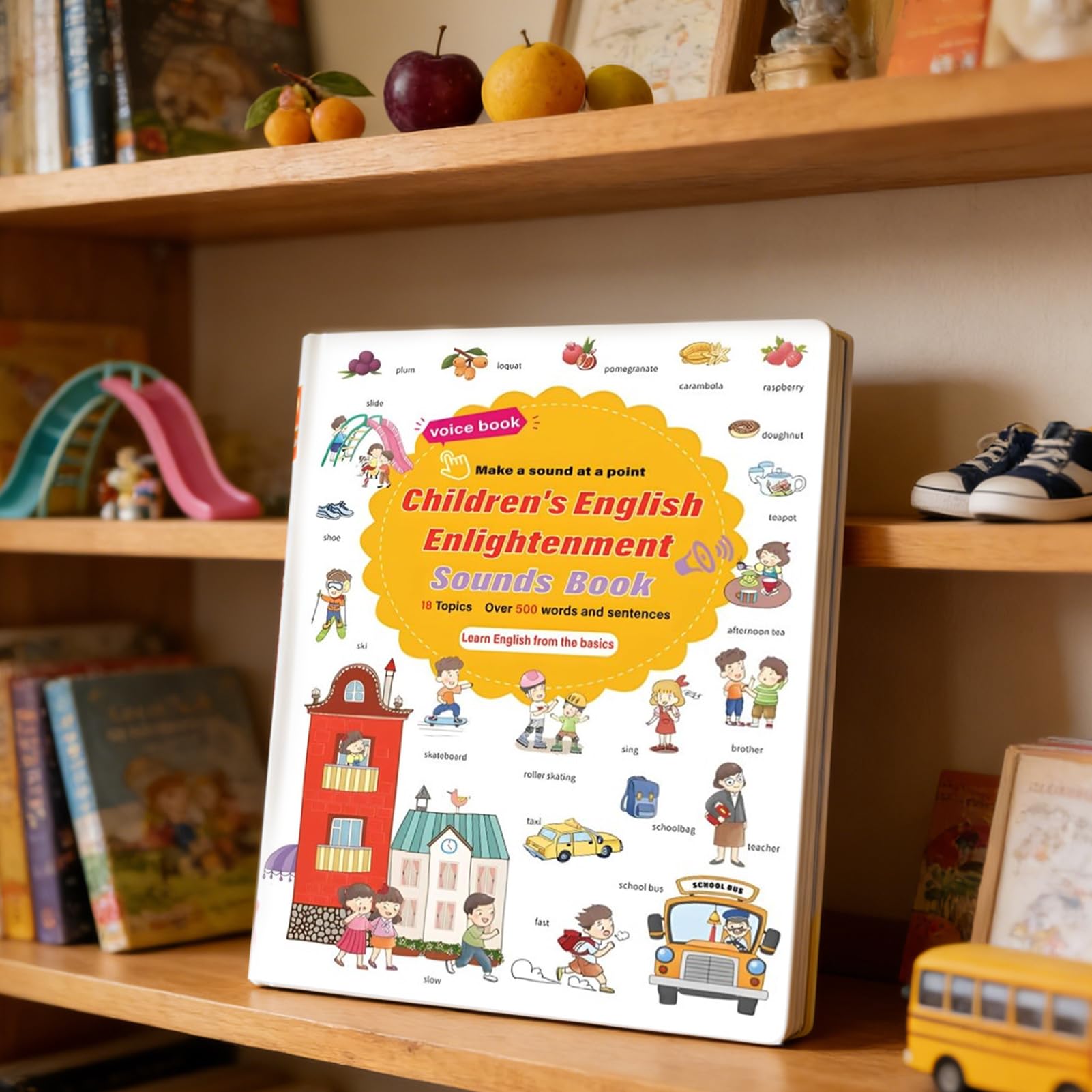 Libri Parlanti Per L'apprendimento 'inglese, Educativi Coinvolgenti, 27x20 Cm, Libro Di Apprendimento Audio Da 500 Parole, Libro Sonoro Di Parole Inglesi, Design Robusto E Sicuro, Per Aule, Biblio