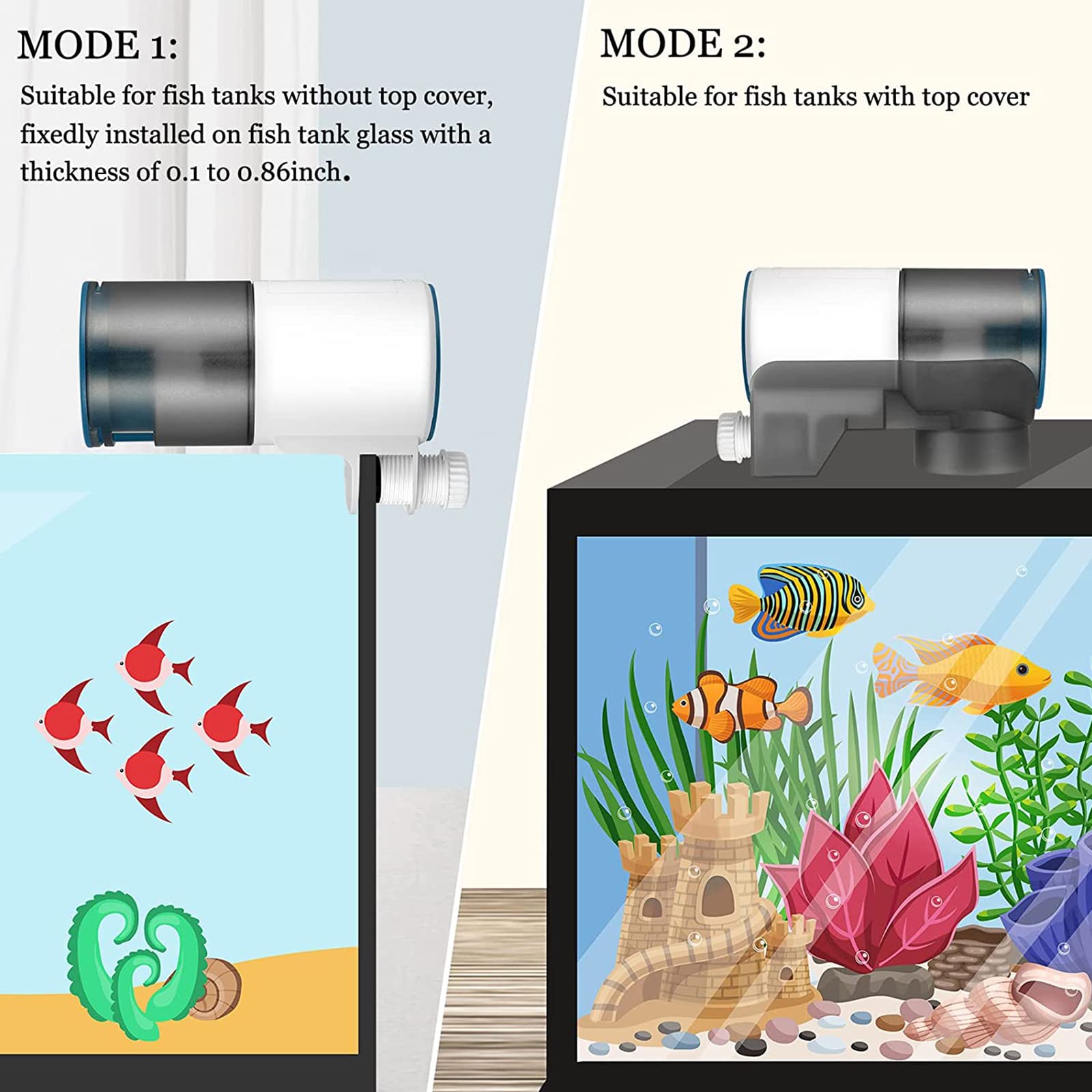 Mangiatoia per Pesci Acquario, Alimentatore Pesce, Distributore di Cibo per Pesci 200Ml con Display LCD,Adatto per Acquario,Vasche per Tartarughe per Vacanze E Weekend