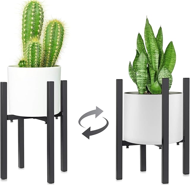 Adjustable Plant Stand, Metal Plant Holder, Modern Flower Pot Holder Rack, Display Flower Stand Holder, Expandable Plant Pot for Indoor Outdoor, Fit 8-12 in Plant Pots, 1Pcs (Excluding Plants & Pot)