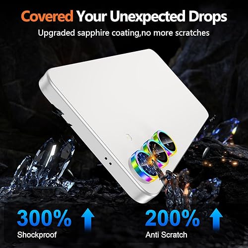 Vista 781 de para Samsung Galaxy Z Flip 7 Protector de Lente de Cámara, Cubierta de Lente de Vidrio Templado con Anillo de Metal Individual, [Fuerte Adhesión] 1