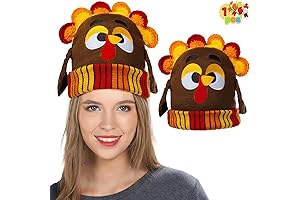 JOYIN Thanksgiving Pom Turkey Beanie Knitted Hat, Thanksgiving Turkey Hat for Women & Man