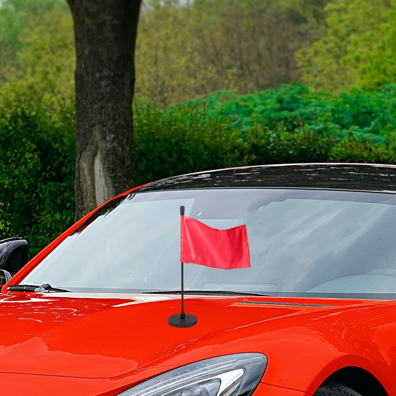 2Pcs Magnetic Car Flagpole Base for Vehicles, Durable Iron Suction Cup Flag Holder for Car Decoration and Events