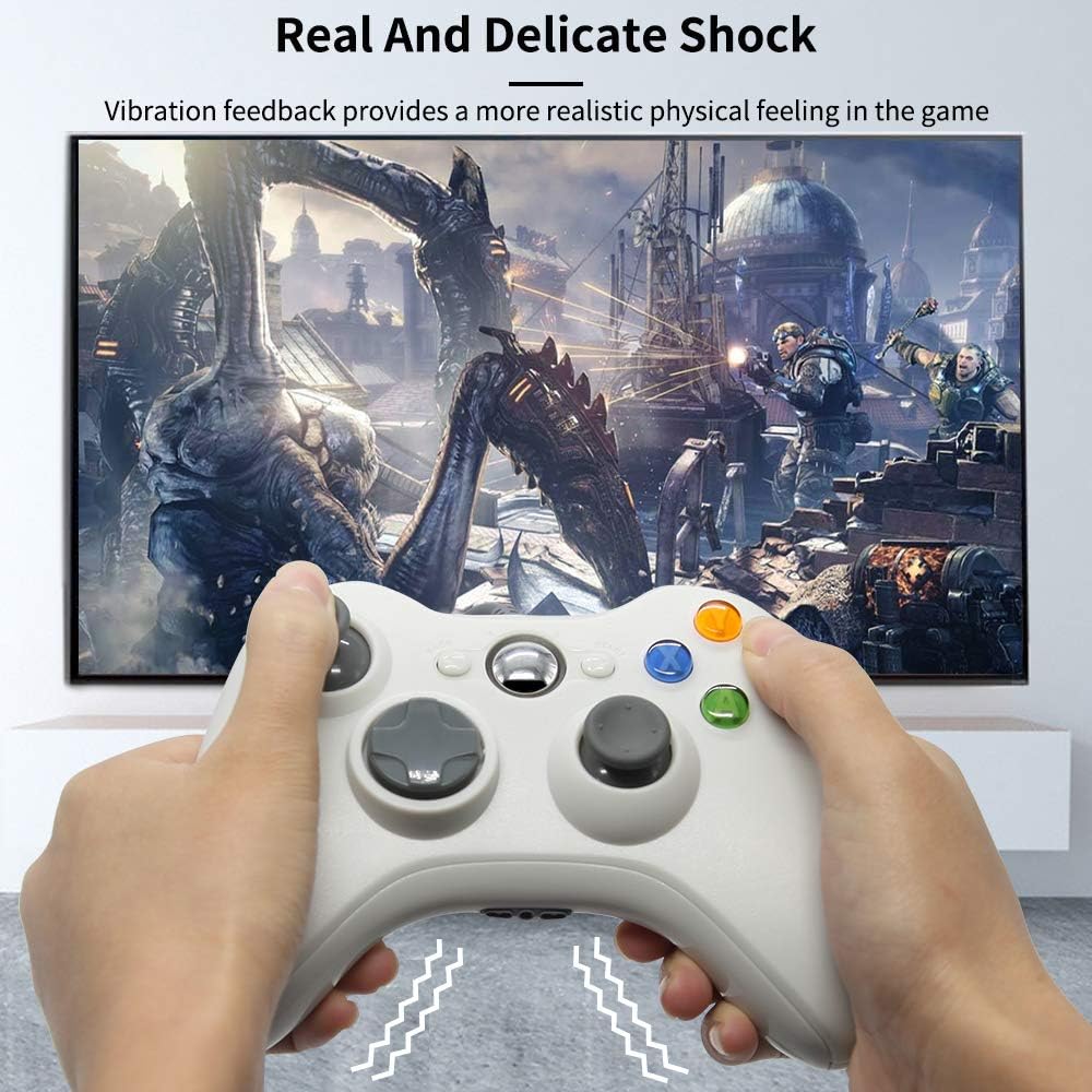 Xbox 360 Controller Wired for Xbox 360 Console & Windows, xbox 360 Game Controller Gamepad (White)