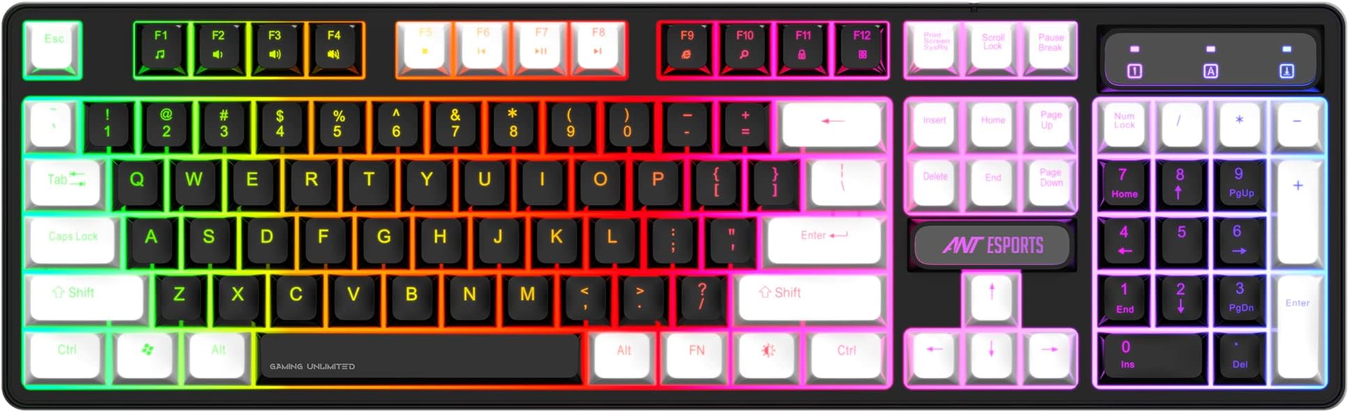 Ant Esports MK1400 Gaming Keyboard | Striking RGB Illumination | Versatile Compatibility | Durable Design