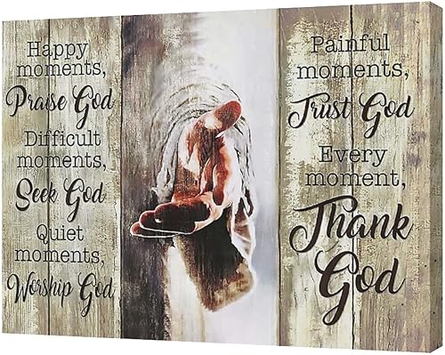 Vista 44 de Póster en lienzo con imágenes de Jesús, león y cordero, impresión en lienzo con texto en inglés "God Bible Christian Religios" para pared, pintura