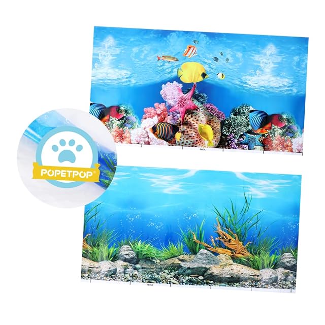 Foto 4 de 8 de Pegatina de Fondo de Pecera Papel Tapiz Decorativo de Acuario 3D Papel Decorativo de Telón de Fondo Marino…