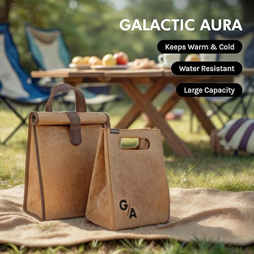 Miniatura 6 de Juego de dos loncheras de gran capacidad para mujereshombres, bolsas de almuerzo aisladas resistentes al agua, fácil de llevar, cajas de almuerzo