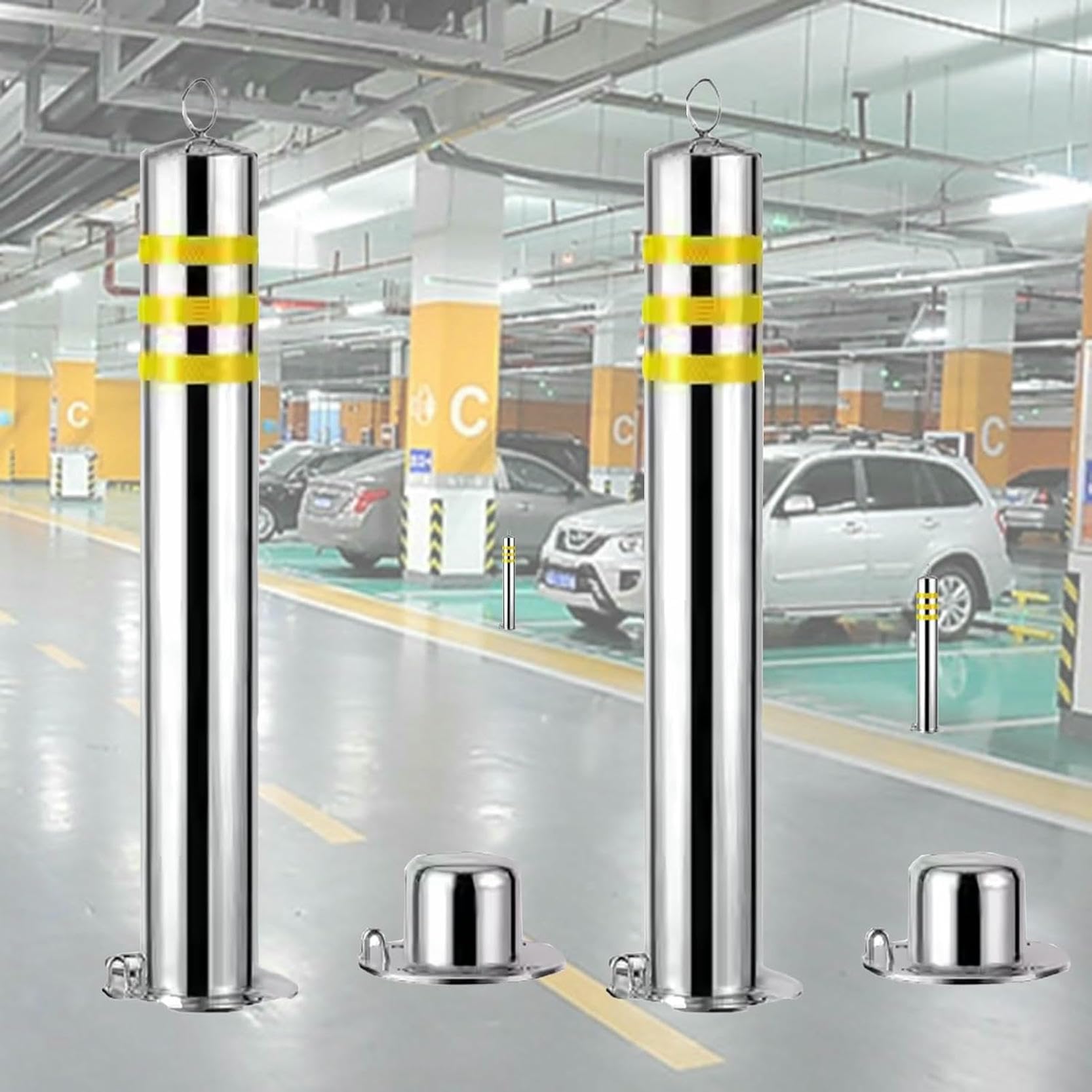 Barrières de sécurité durables pour bloquer le stationnement abusif devant un garage