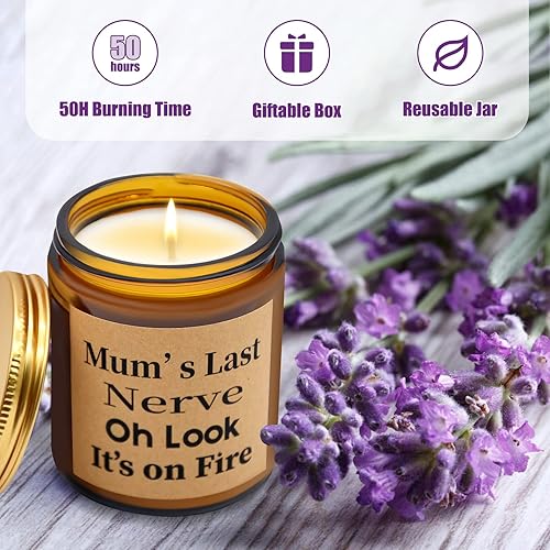 Miniatura 5 de Velas perfumadas de lavanda de 7 onzas, tarro de vela de cera de soja orgánica, vela de aromaterapia, alivio del estrés y relajación, regalos