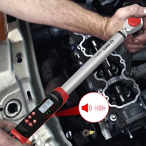 Vista 5 de VANPO Llave dinamométrica digital de 1/2 pulgada (7.38-147.5ft-lbs/10-200NM) Llave dinamométrica electrónica ajustable de doble dirección con valor