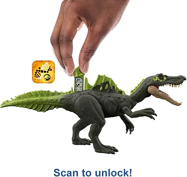 Jurassic World Dominion Roar Strikers Ichthyovenator Dinosaur Action Figure, Roaring Sound, Chomp Attack, Physical and Digital Play, 4 Years and Up