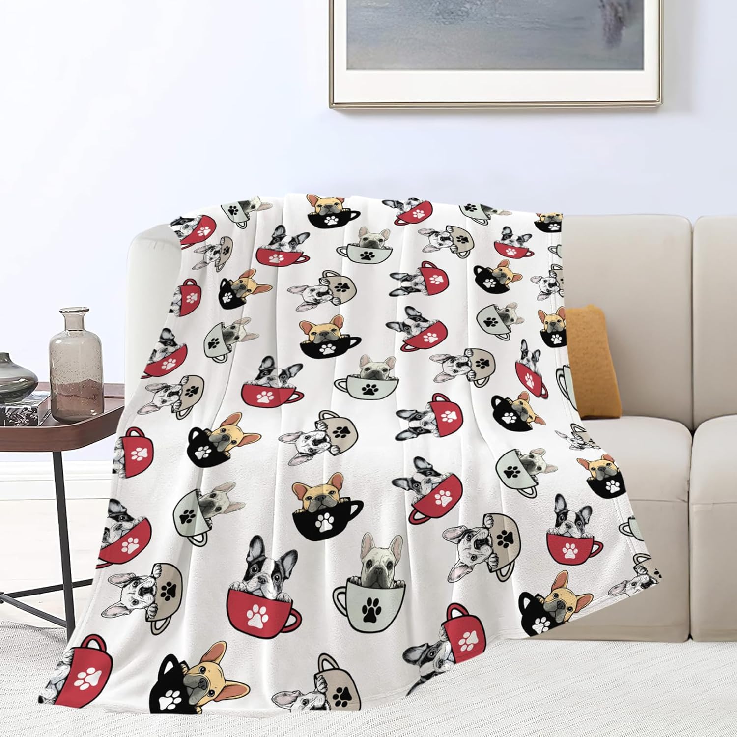 Boston Terrier Throw Blanket French Bulldog Frenchie Puppy Stuff Gifts for Dog Lover Kids Girls Boys Adults Women Men Soft Cozy Warm Plush Fluffy Fuzzy Fleece Blanket Decor 40''X50'' - Image 3