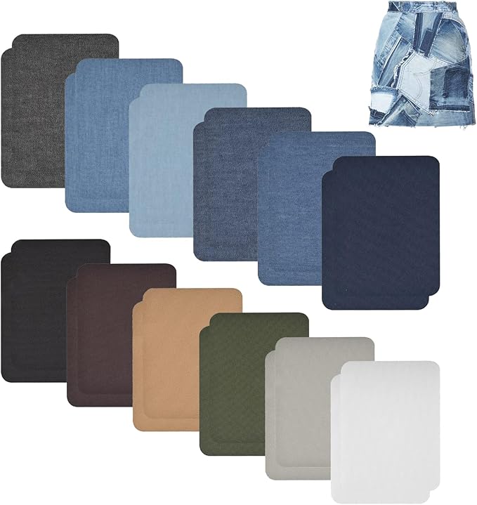 Flicken zum Aufbügeln, 24 Stück Patches, Aufbügeln in 12 Farben Baumwolle, Jeans Flicken zum aufbügeln, Aufbügelflicken, Bügelflicken, Bügelpatches, für Kleidung Lochreparatur Flicken zum Aufbügeln, 24 Stück Patches, Aufbügeln in 12 Farben Baumwolle, Jeans Flicken zum aufbügeln, Aufbügelflicken, Bügelflicken, Bügelpatches, für Kleidung Lochreparatur
