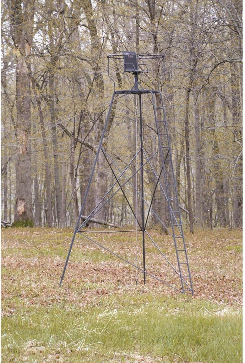 Guide Gear Heavy-Duty 20' Hunting Tripod Stand Climbing Elevated Swivel Hunt Seat Gear Equipment Accessories : Sports & Outdoors