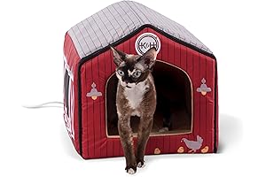 Petyella Heated Cat House with Insulated Design and Soft Faux Fur Bed