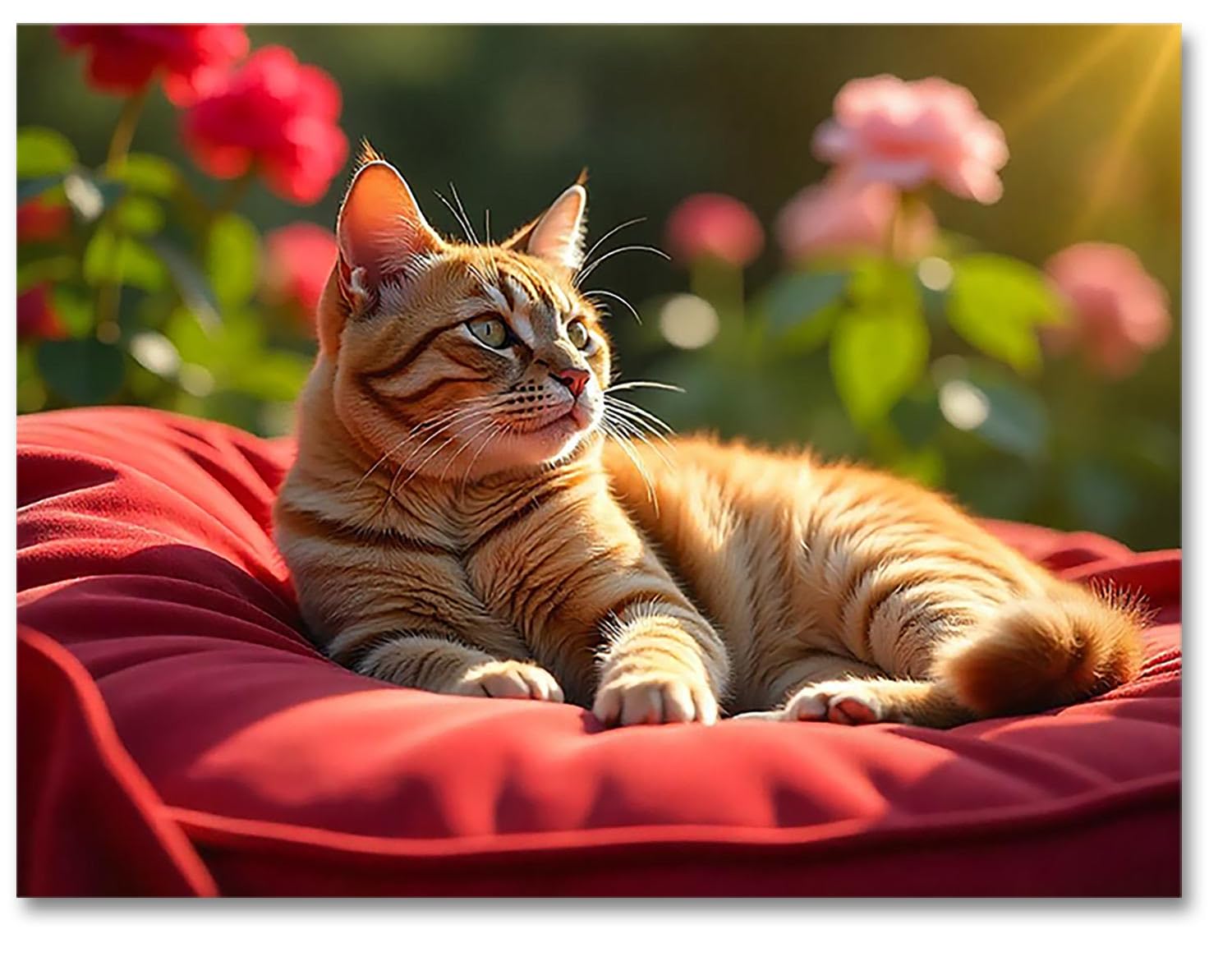 Small World Greetings Sunlit Lot de 24 cartes de photographie de chat – Intérieur vierge avec enveloppes blanches – Format A2 14 x 10,8 cm – Parfait pour les amoureux des chats, les anniversaires, les