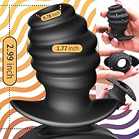 Vista 2 de Entrenador de enchufe anal hueco acanalado para un uso cómodo, túnel de culo, túnel de colmena, masajeador de próstata TJIJP juguete sexual con base