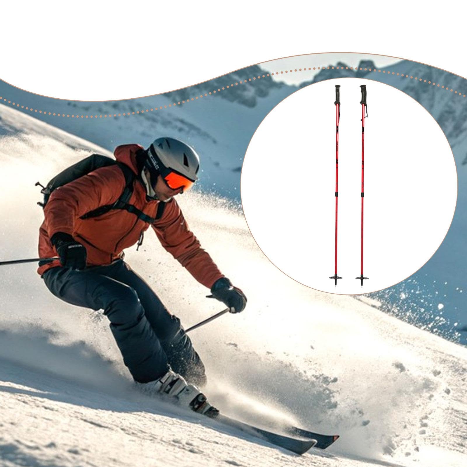 Bâtons de randonnée légers en Alliage d'aluminium - Multifonctionnels pour Ski, Raquette et Trekking avec Poignée Ergonomique