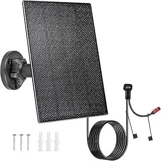 Solar Panel for Camera,3W Solar Kit Build-in 2000mAh Rechargeable Battery, IP66 Waterproof
