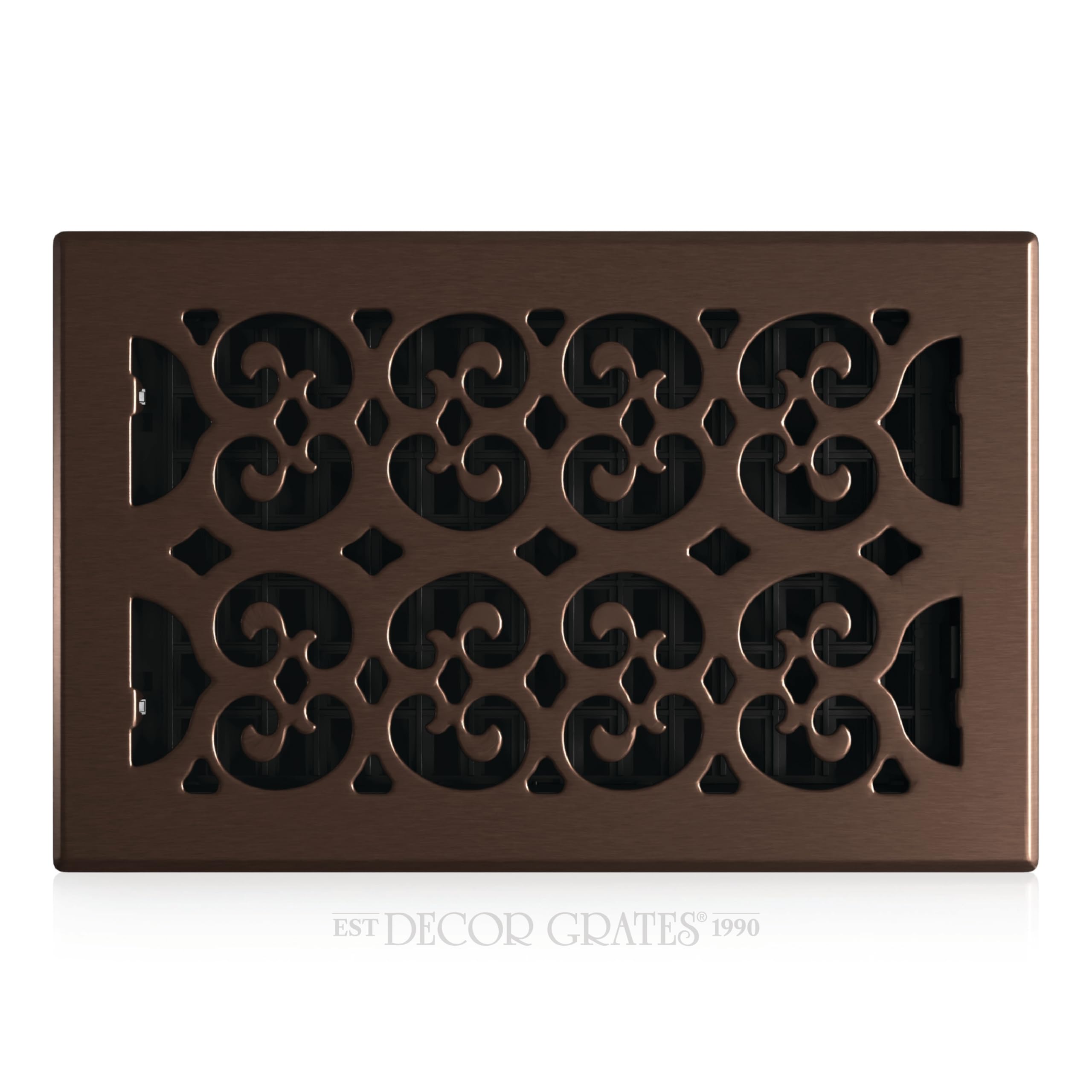 Decor Grates Rubbed Bronze Finish Sph610-Rb Scroll Floor Register, 6-Inch By 10-Inch, Rubbed Bronze
