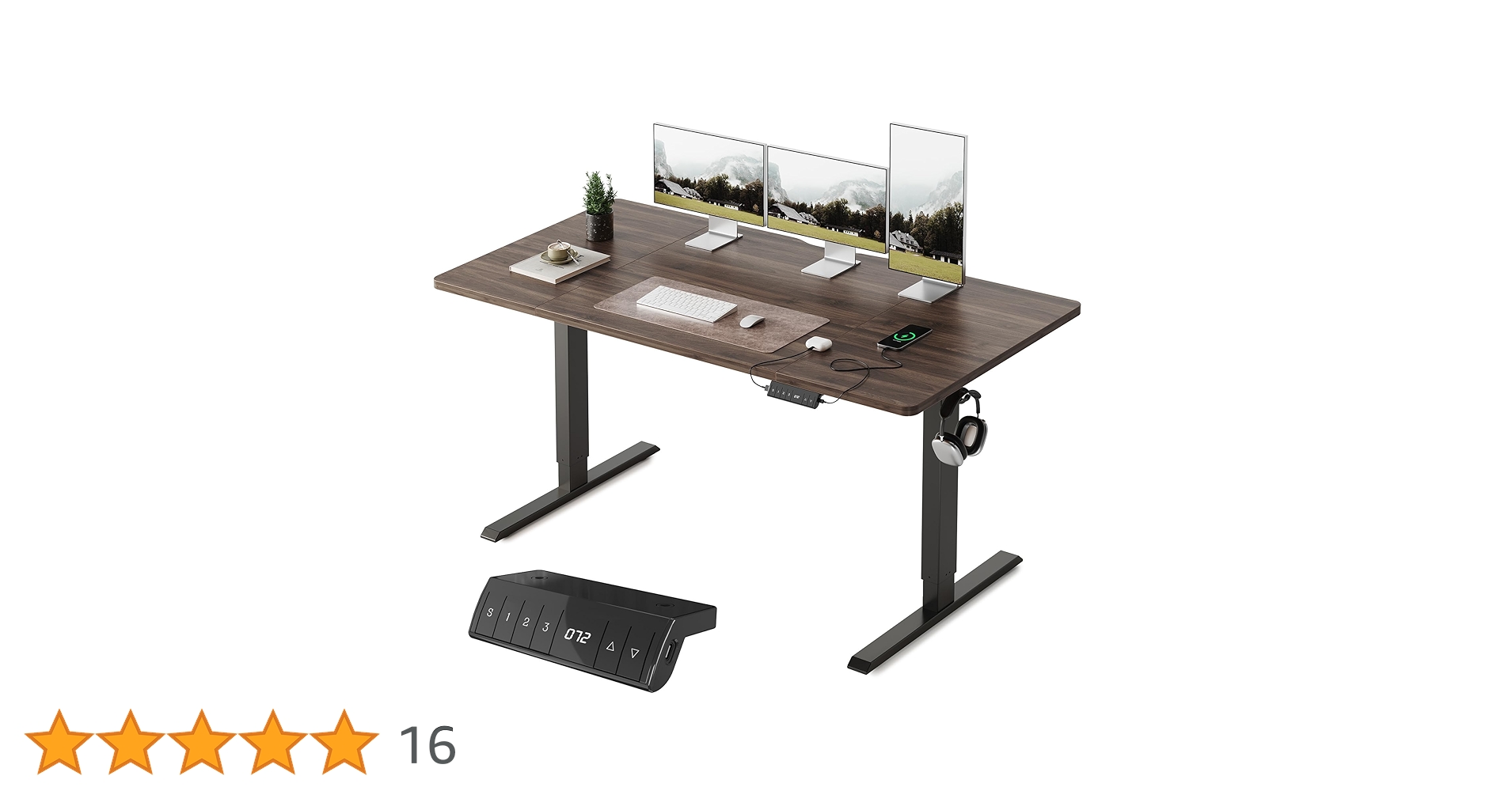 Amazon | FEZIBO 電動 昇降デスク USB-A/Type-C付き 幅160cm 奥行80cm