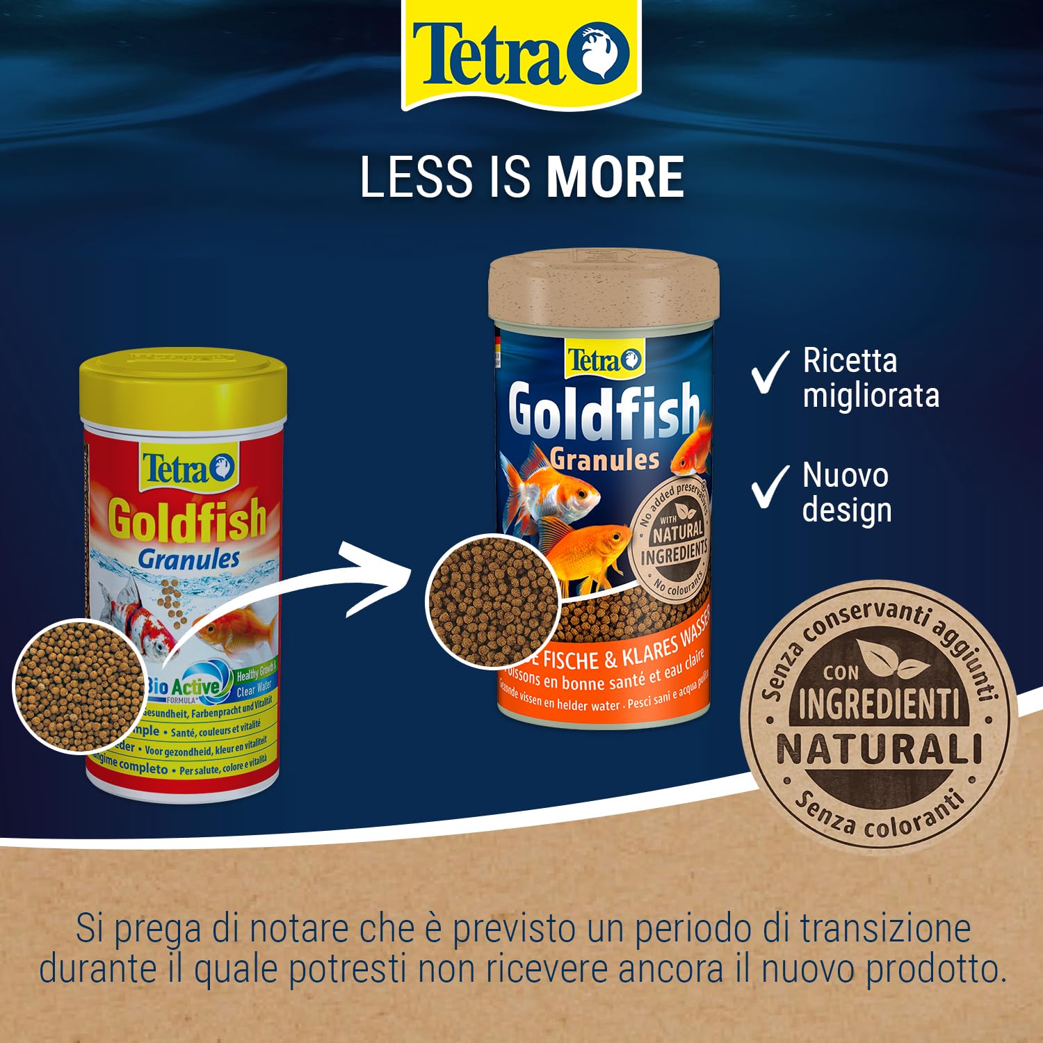 Tetra Goldfish Granules, Mangime In Granuli Galleggianti Per Pesci Rossi E Altri Pesci D'Acqua Fredda - 250 Ml