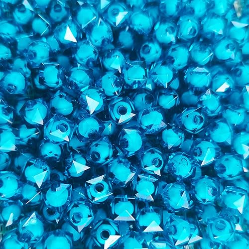 Miniatura 2 de Cubo de 400 cuentas cuadradas facetadas transparentes de cristal de 0.315 pulgadas (0.315 in), cuentas redondas en el interior para hacer joyas