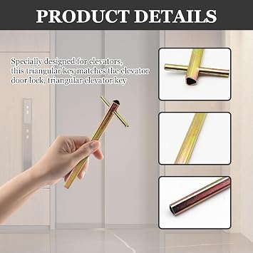 Triangular Elevator Door Key,200mm Length Universal Lift Key for Elevator Access and Security