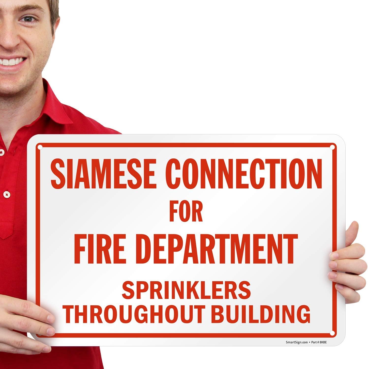 SmartSign "Siamese Connection For Fire Department" Sign | 18" x 24" 3M Engineer Grade Reflective Aluminum