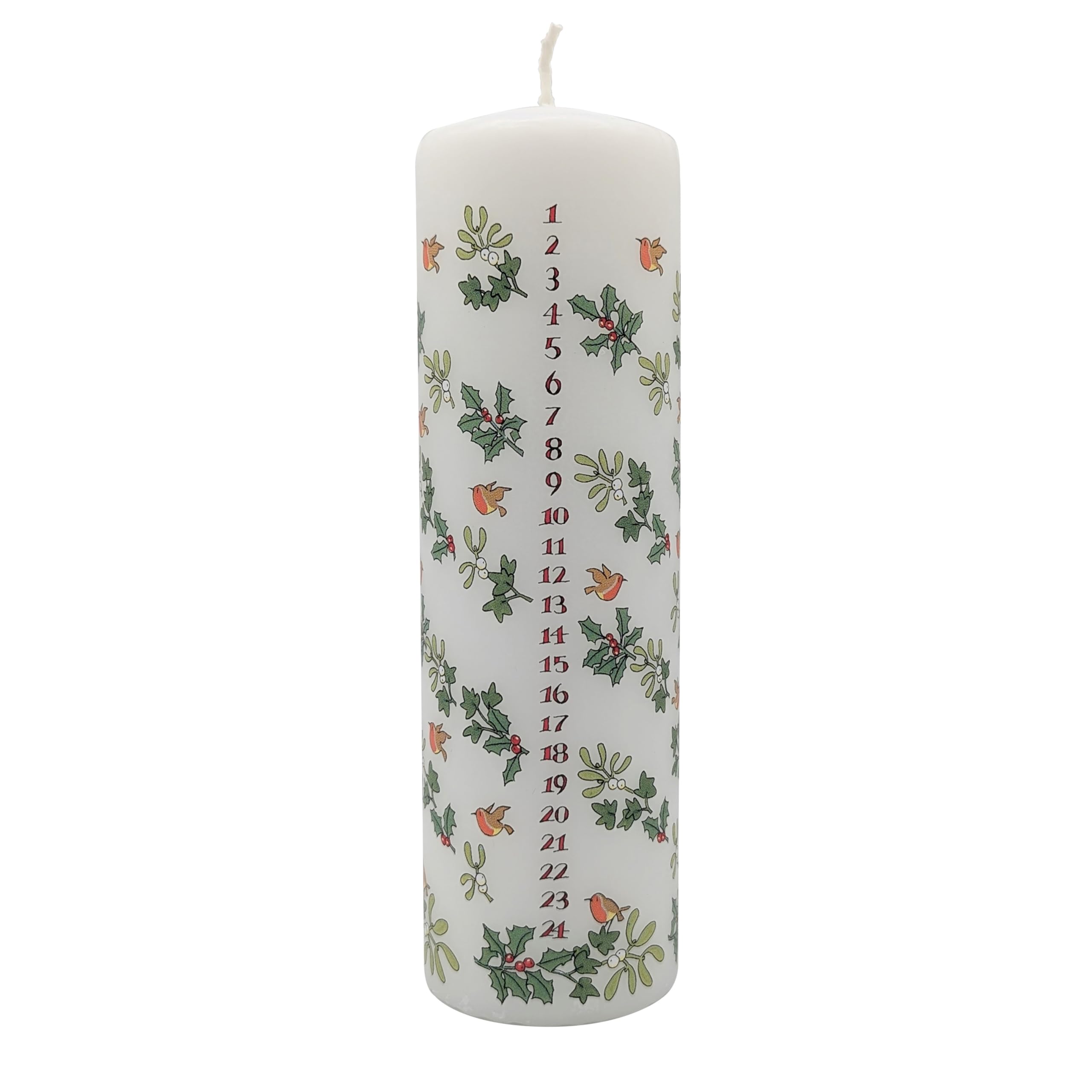 Alison Gardiner Holly and The Ivy Large Christmas Countdown Advent Pillar Wax Candle 70 Hour Burn Time