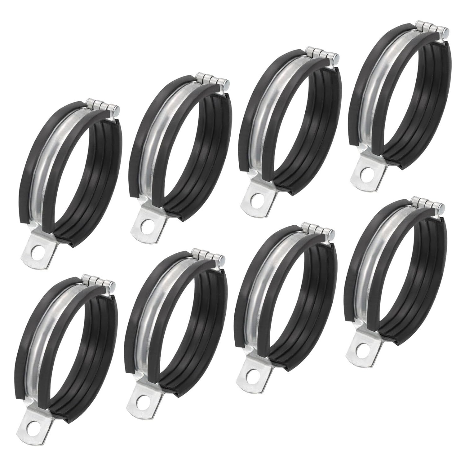 Tool Parts and Accessories 8Pcs Split Ring Hanger Pipe Strap Rubber Cushion Pipe Support Fit for 89mm (#CN-140824-01113)