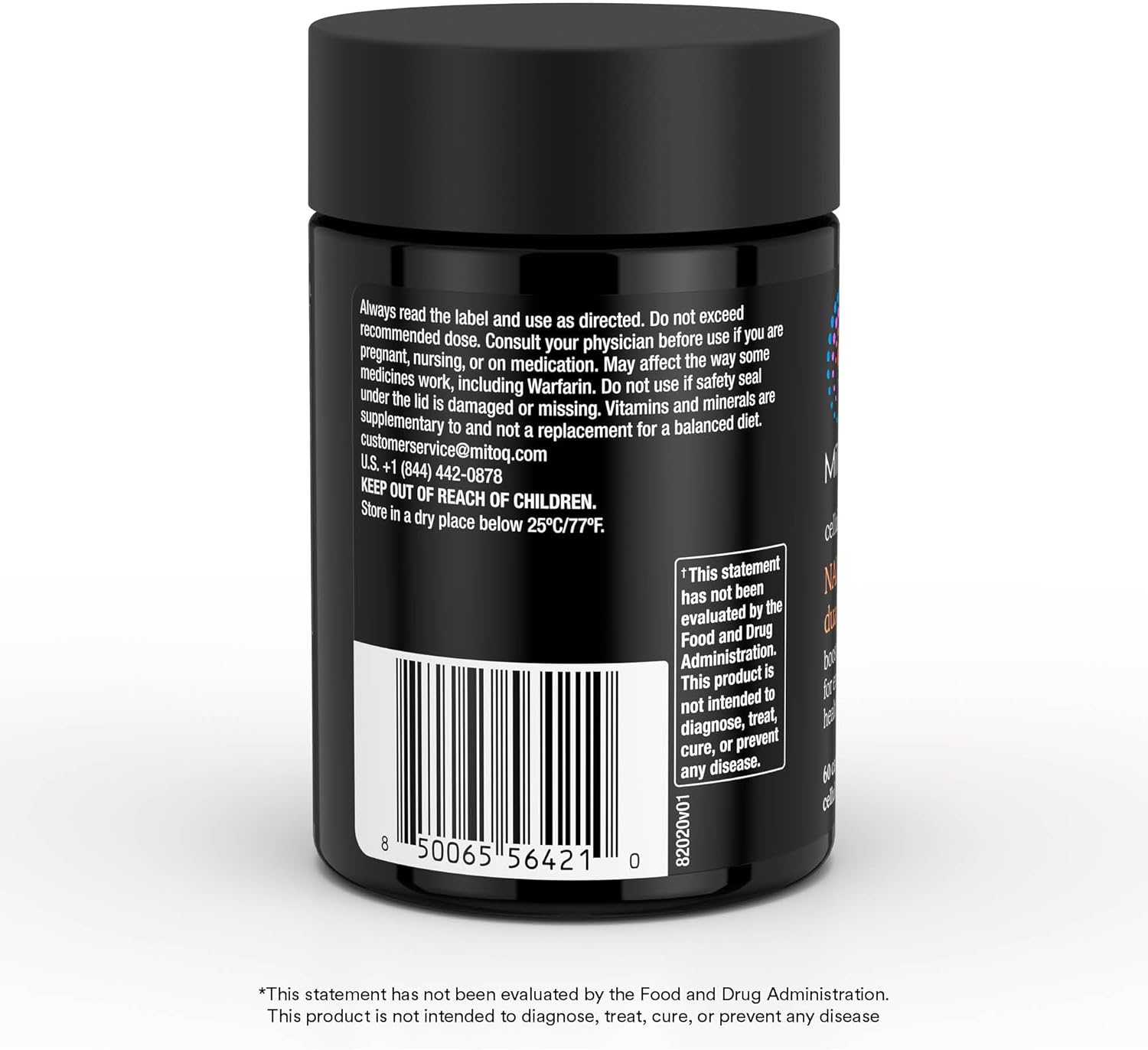 MitoQ NAD+ Dual Action Supplement | Niacin (Niacinamide), Nicotinamide Riboside (NR), Resveratrol & PQQ | Support Energy, Focus & Healthy Aging | 60 Capsules
