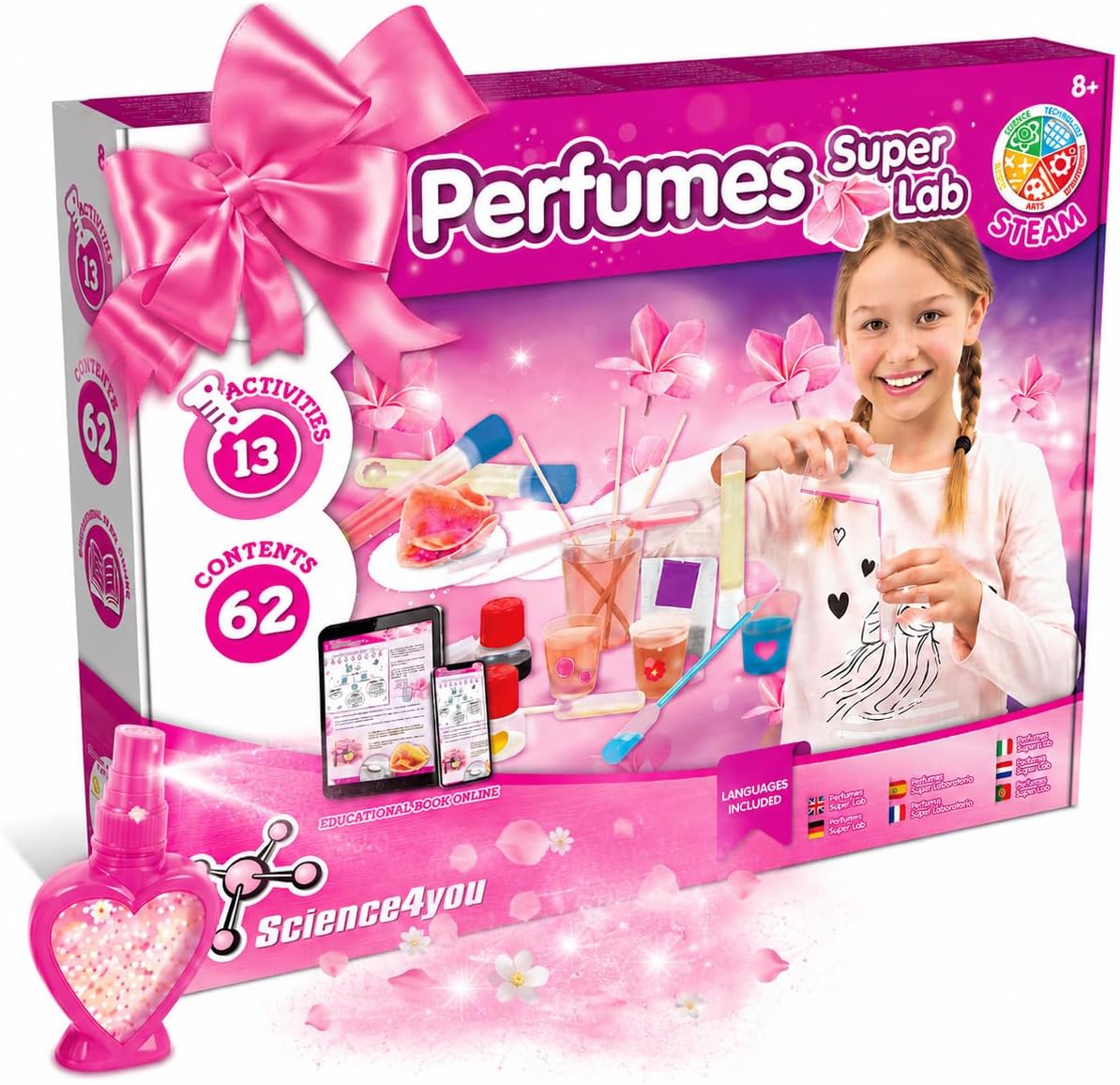 Science4you Super Perfume Making Kit for Kids 8+ Years Old - Make Your Own Perfumes for Girls + 13 DIY Crafts for Kids, Toys, Games and Gifts for Girls Age 8 9 10 11 12+