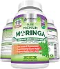 FRESH HEALTHCARE Moringa Capsules 100% Pure Leaf Powder - 180 Pills, Non-GMO - 3 Month Supply - Complete Green Superfood for Energy, Skin, Immune & Gut Health Support