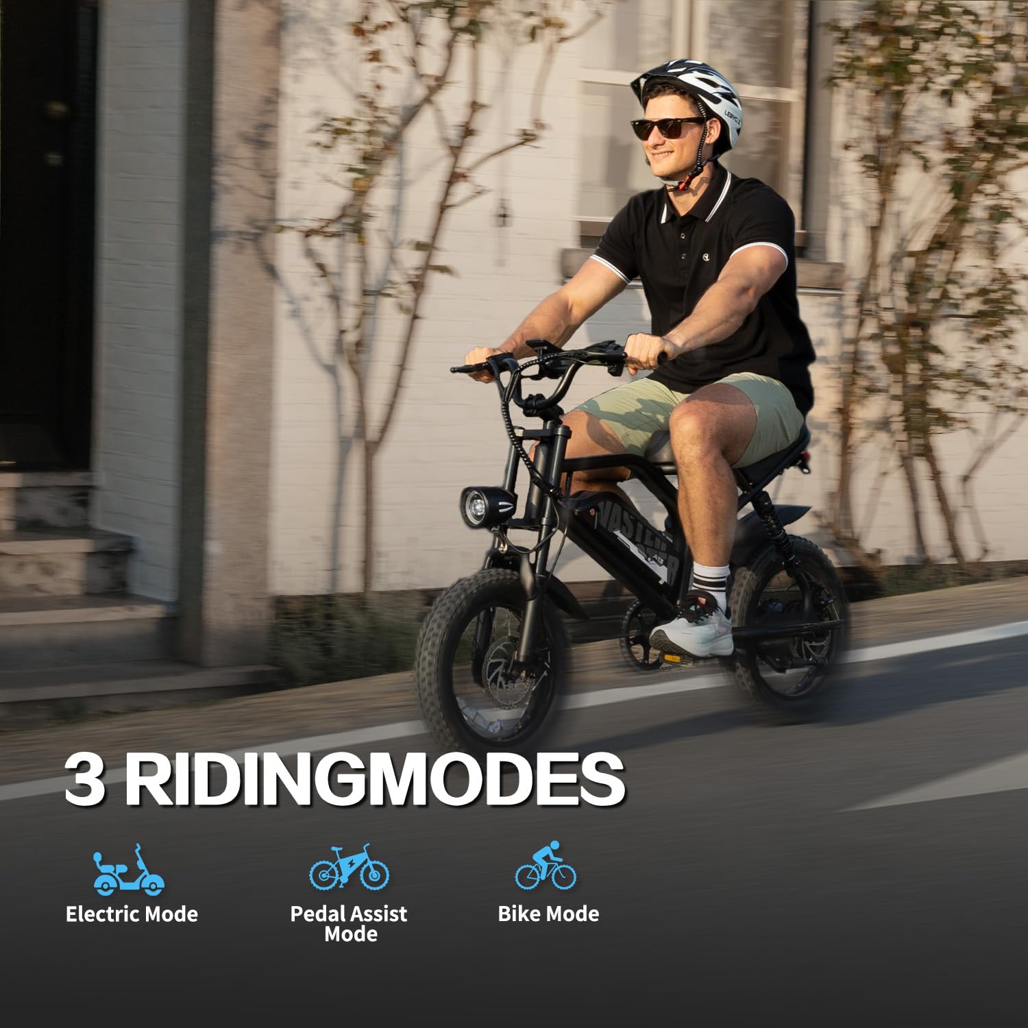 Bici Elettrica 16 Pollici, Batteria Rimovibile 36V 12,8Ah, Fat Bike 16"x3.0", Display LCD Grande, Doppia Sospensione, Freni a Disco, Luci LED, Ebike per Adulti