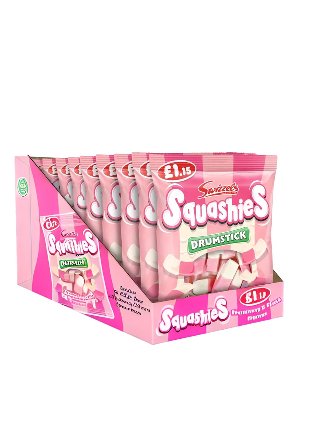 Squashies Drumstick Strawberry & Cream Flavored Soft Candy, 120g, Pack of 12