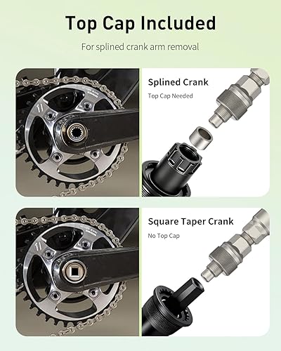 Miniatura 6 de Pawfly Juego de extractor de manivela de bicicleta mejorado, kit de reparación de bicicleta para Shimano cuadrado y brazo de manivela estriado ISIS