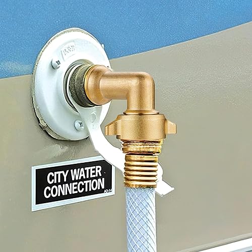 Miniatura 5 de Codo de manguera de 90 grados, conector de manguera de jardín de 34 pulgadas, adaptador de latón macizo para entrada de agua de caravana, conexión