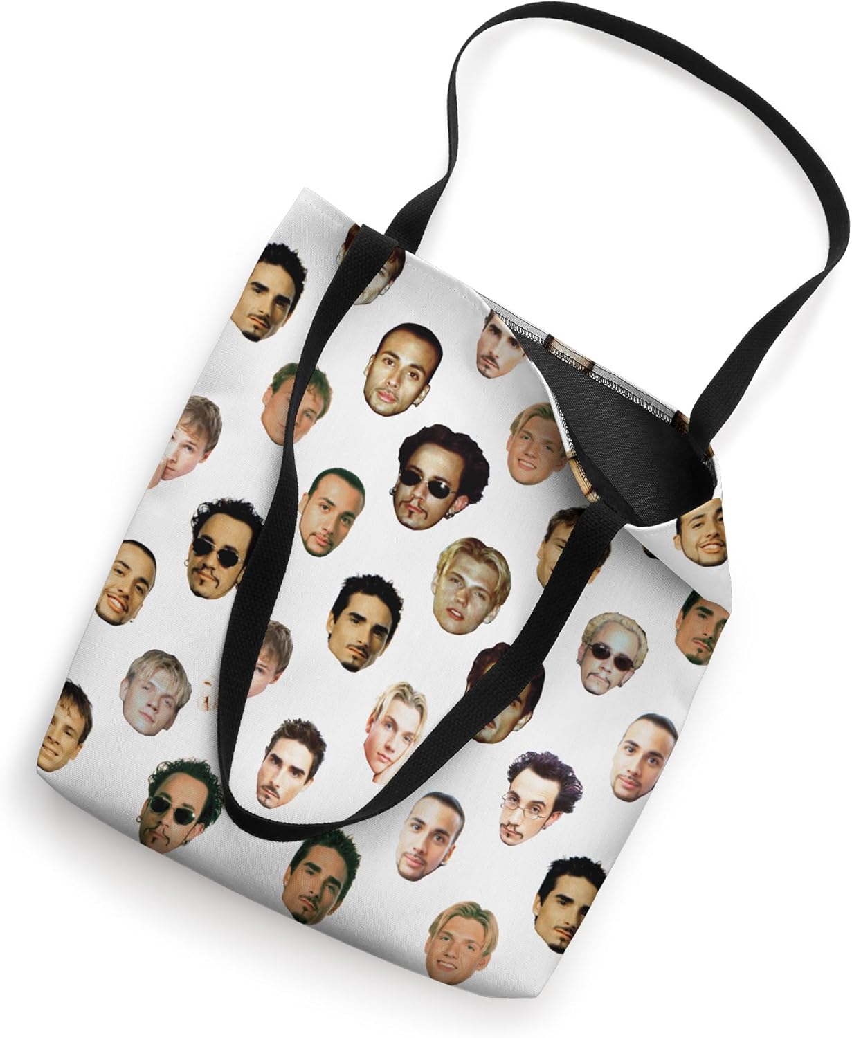 Backstreet Boys Repeated Faces White Tote Bag