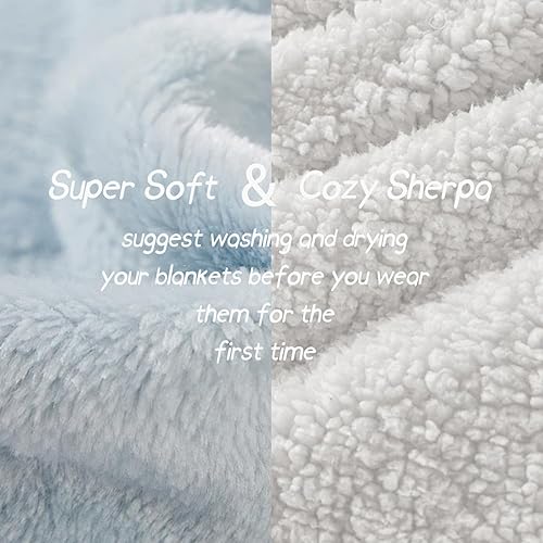 Miniatura 8 de Manta de gran tamaño con capucha para niños, sudadera con capucha de franela cálida y esponjosa con bolsillos para niños y adolescentes