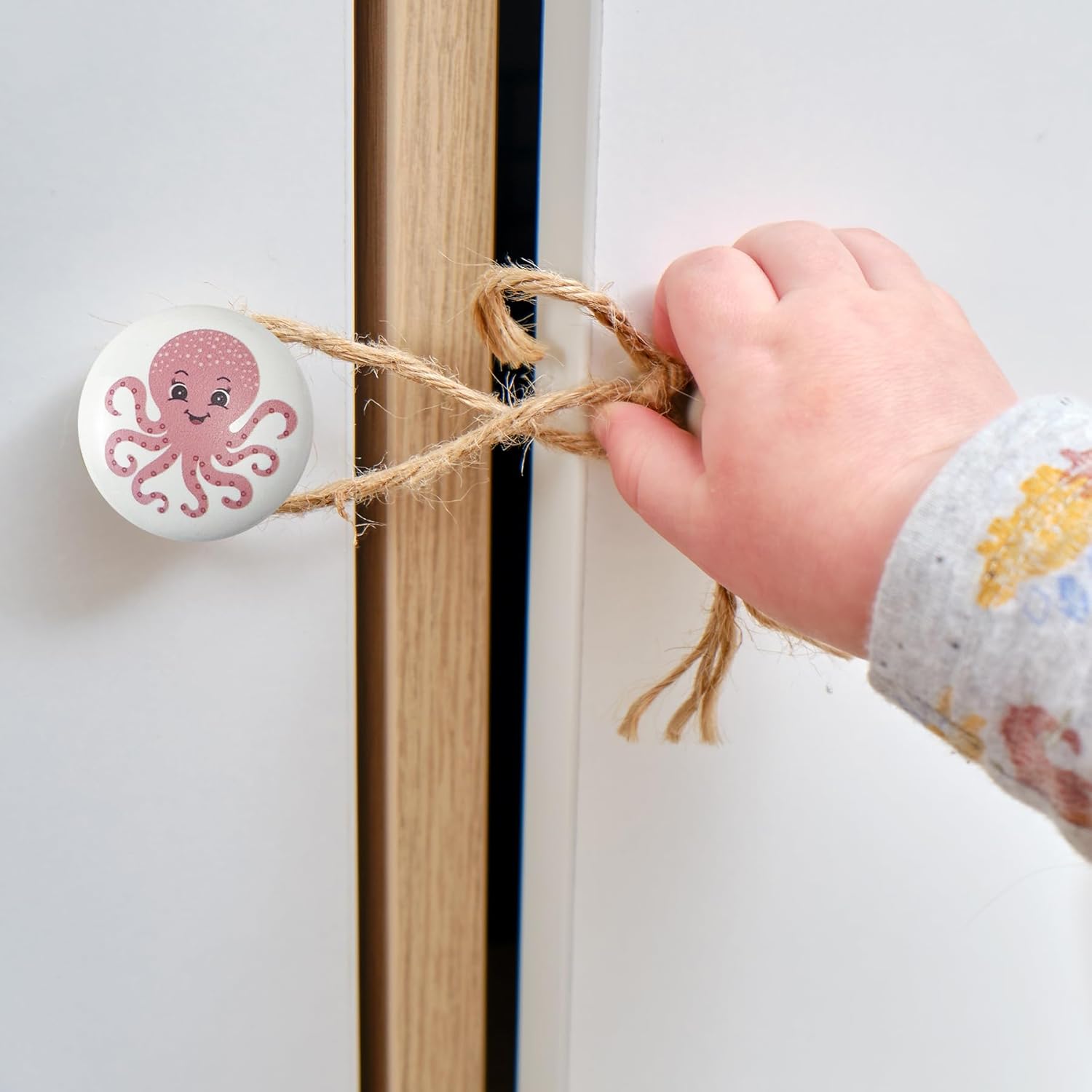 Set of 6 Ceramic Coastal Beach Starfish Themed Cabinet Dresser Knobs and Drawer Pulls Octopus Door Handle 1.5 X 1.5 Inches